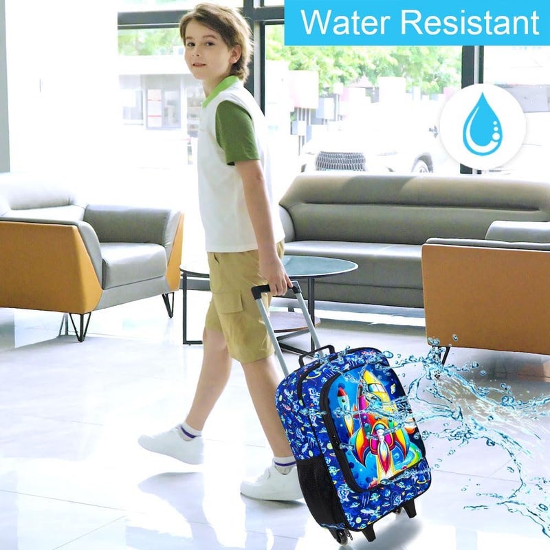 KLFVB Kids Luggage for Boys Girls, Cute Rolling Wheels Suitcase for Toddler, Children Travel Carry on Suitcase - Image 3
